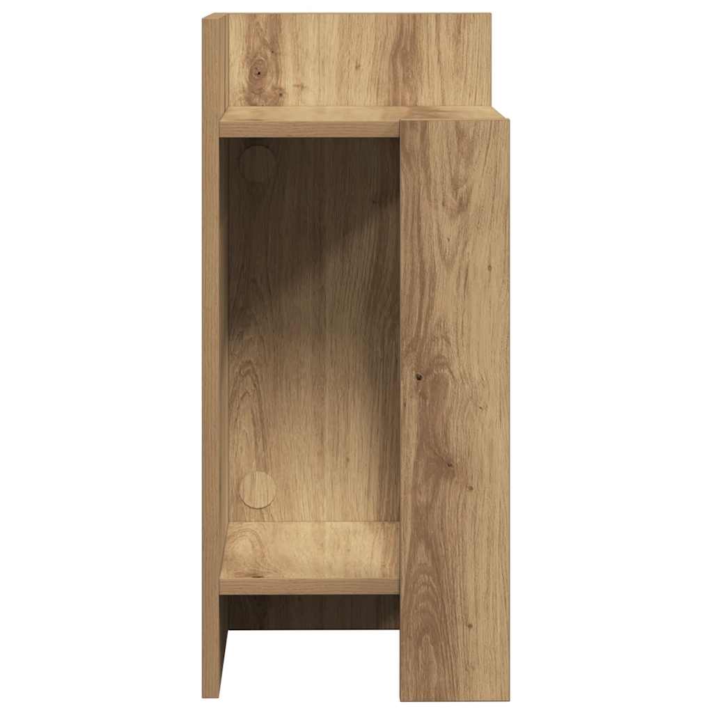 Tavolino Laterale con Ripiano Rovere Artigianale 25,5x27x60 cm