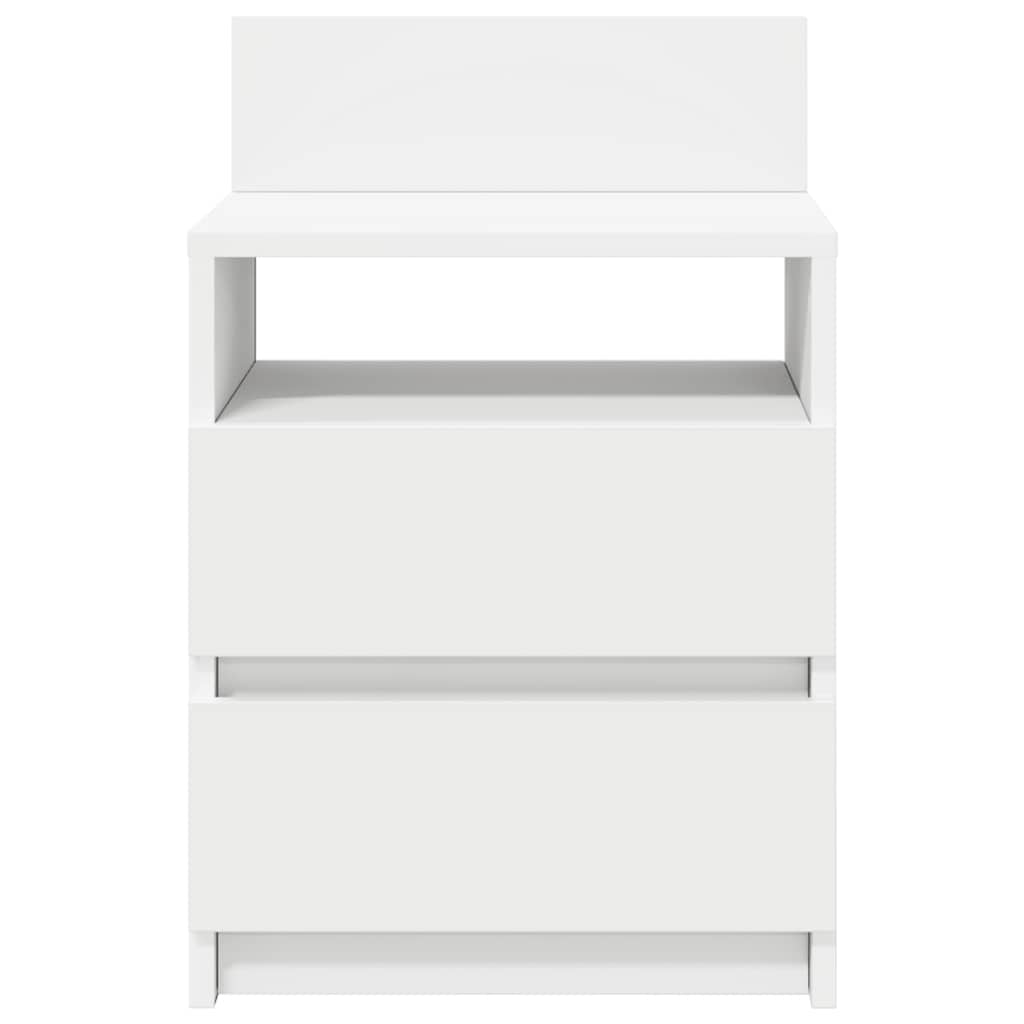 Comodini 2 pz con 2 Cassetti Bianchi 40x33x60 cm