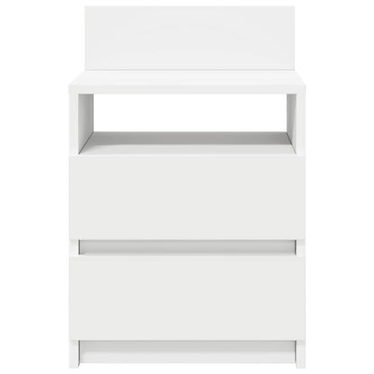 Comodini 2 pz con 2 Cassetti Bianchi 40x33x60 cm