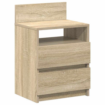 Comodino con 2 Cassetti Rovere Sonoma 40x33x60 cm