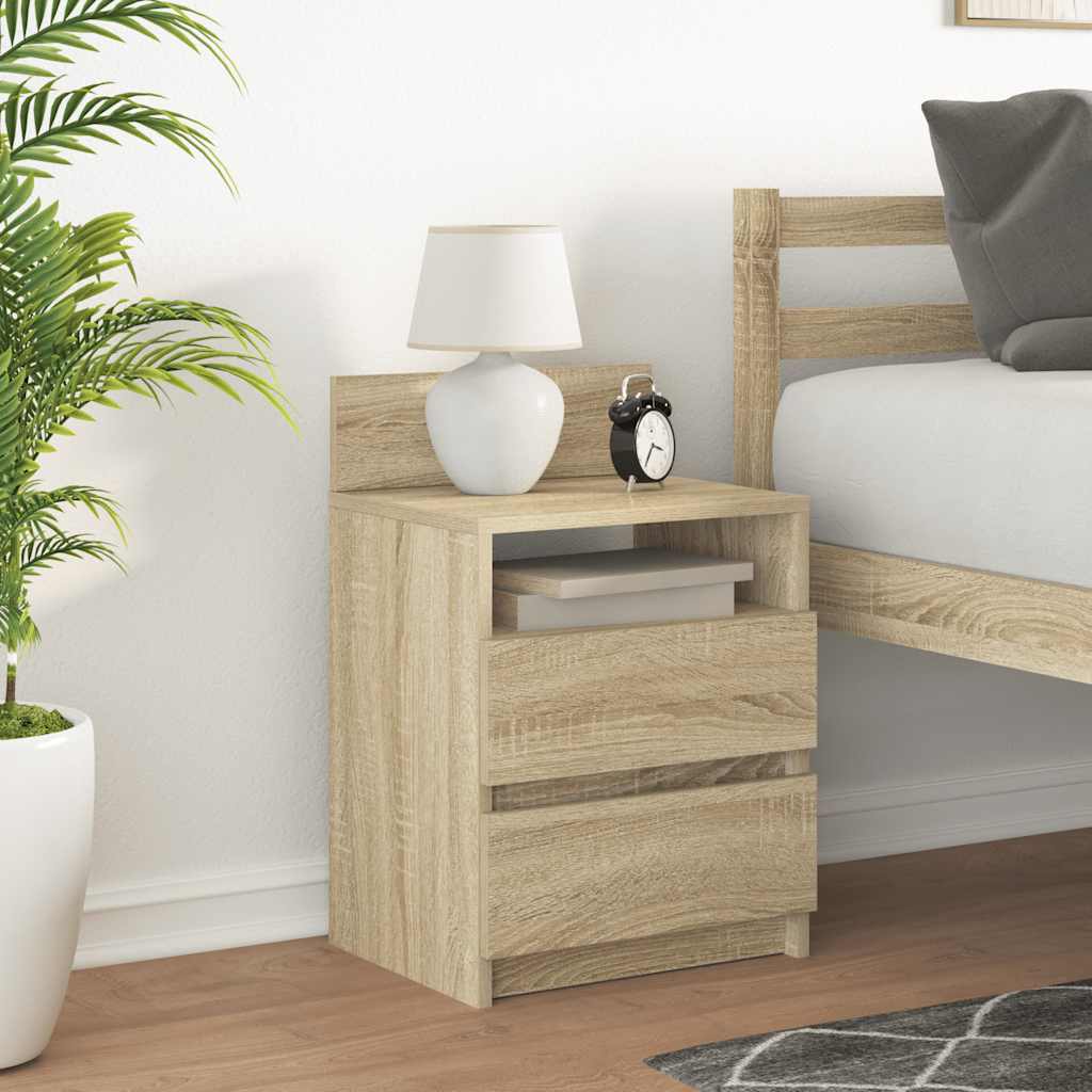 Comodino con 2 Cassetti Rovere Sonoma 40x33x60 cm