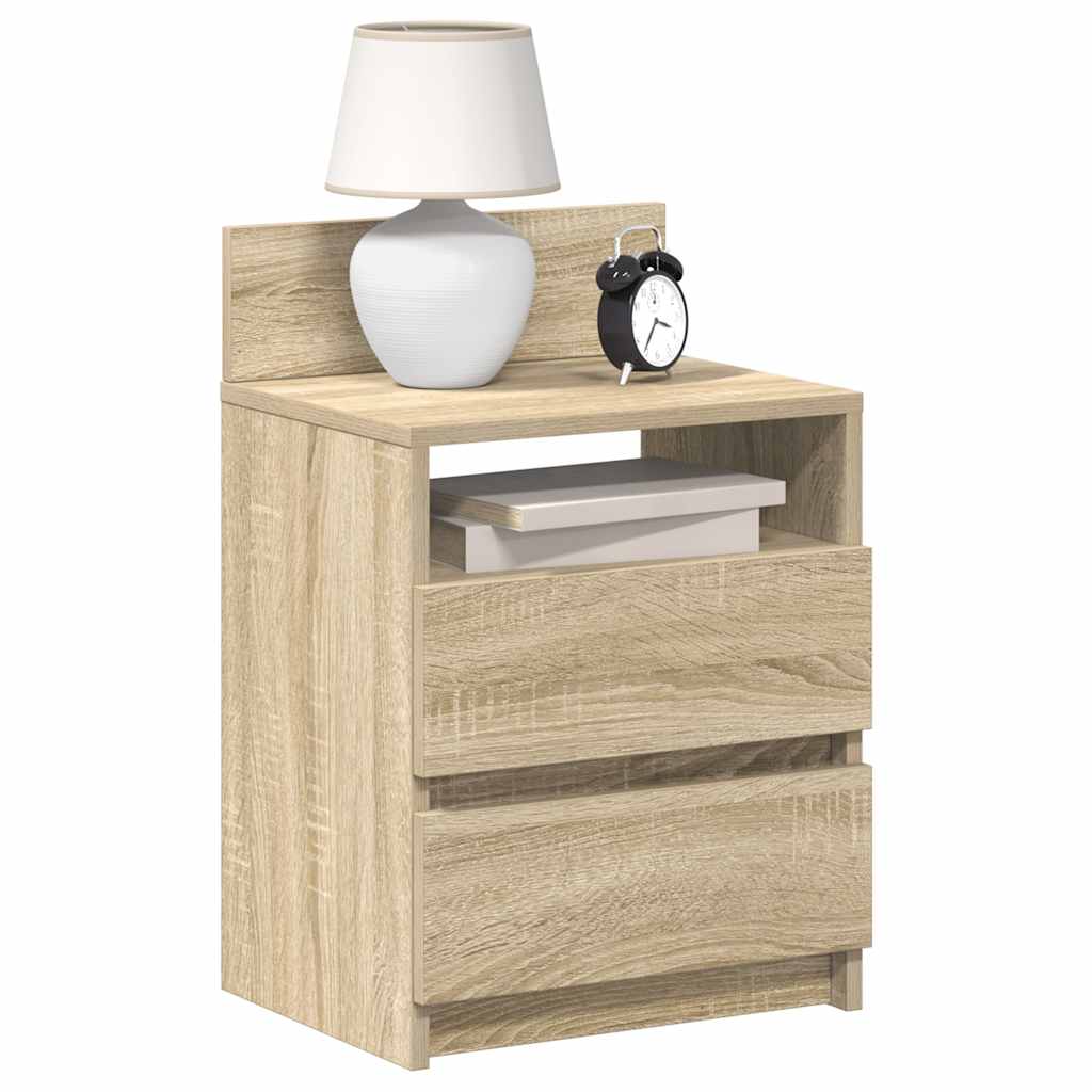 Comodino con 2 Cassetti Rovere Sonoma 40x33x60 cm