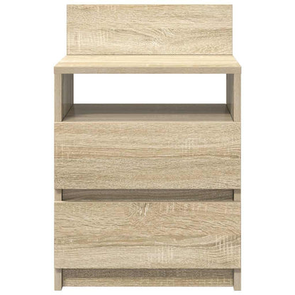 Comodini 2 pz con 2 Cassetti Rovere Sonoma 40x33x60 cm