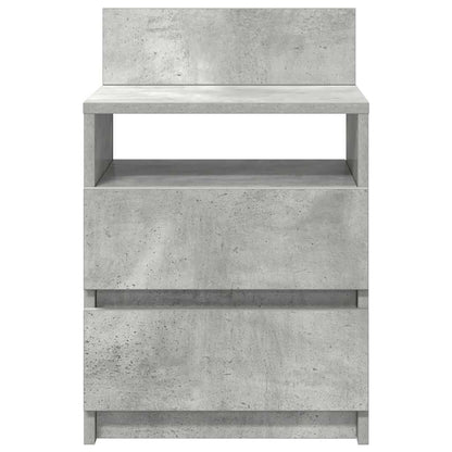 Comodino con 2 Cassetti Grigio Cemento 40x33x60 cm