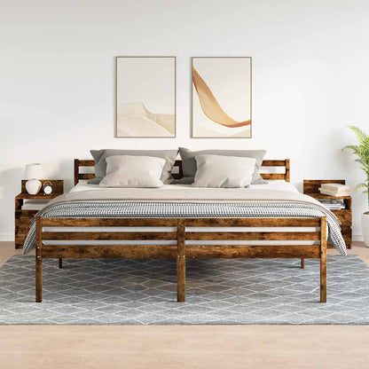Comodini 2 pz con 2 Cassetti Rovere Fumo 40x33x60 cm