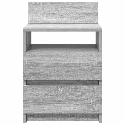 Comodino con 2 Cassetti Grigio Sonoma 40x33x60 cm