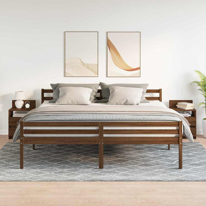 Comodini 2 pz con 2 Cassetti Rovere Marrone 40x33x60 cm