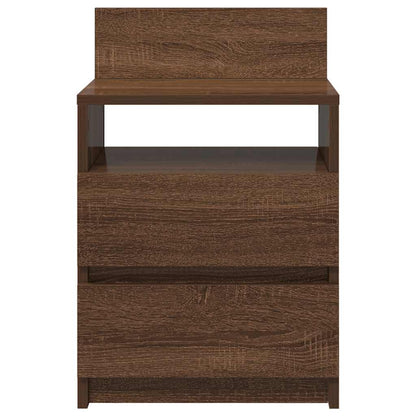 Comodini 2 pz con 2 Cassetti Rovere Marrone 40x33x60 cm