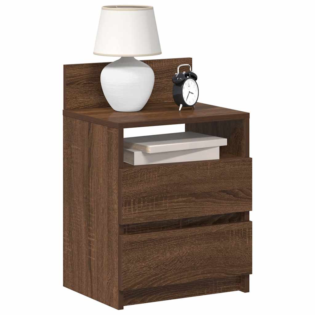 Comodini 2 pz con 2 Cassetti Rovere Marrone 40x33x60 cm
