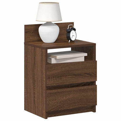 Comodini 2 pz con 2 Cassetti Rovere Marrone 40x33x60 cm