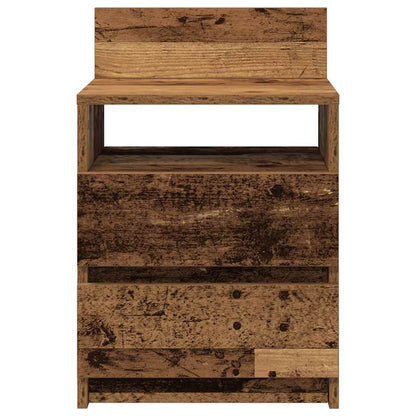 Comodino con 2 Cassetti Legno Antico 40x33x60 cm
