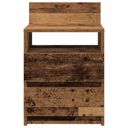 Comodini 2 pz con 2 Cassetti Legno Antico 40x33x60 cm