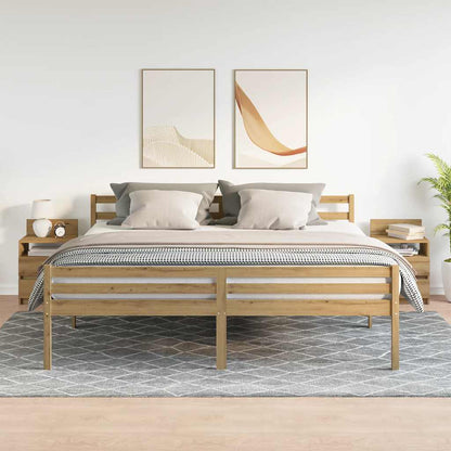 Comodini 2 pz con 2 Cassetti Rovere Artigianale 40x33x60 cm