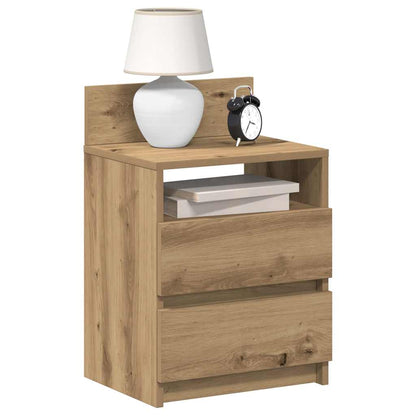 Comodini 2 pz con 2 Cassetti Rovere Artigianale 40x33x60 cm