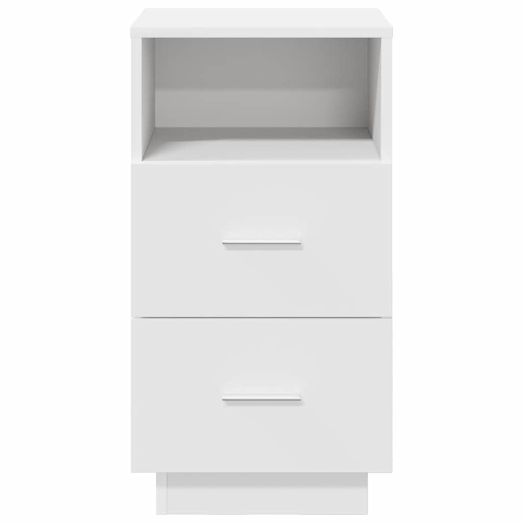 Comodini 2 pz con 2 Cassetti Bianchi 36x36x68 cm