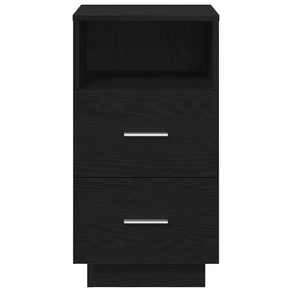 Comodini 2 pz con 2 Cassetti Neri 36x36x68 cm