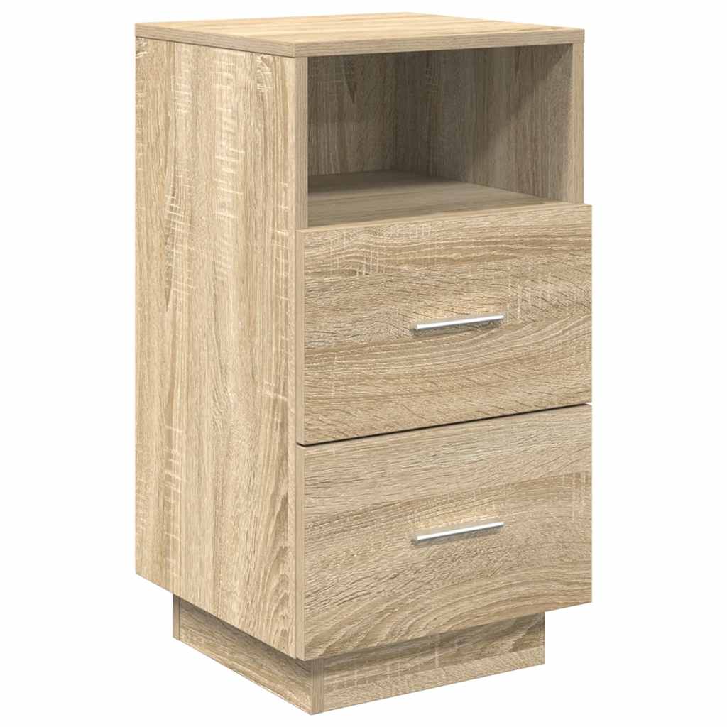 Comodino con 2 Cassetti Rovere Sonoma 36x36x68 cm