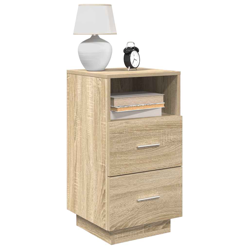 Comodino con 2 Cassetti Rovere Sonoma 36x36x68 cm