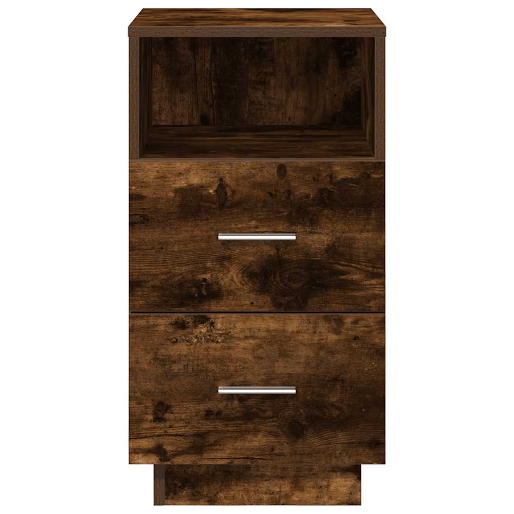 Comodini 2 pz con 2 Cassetti Rovere Fumo 36x36x68 cm