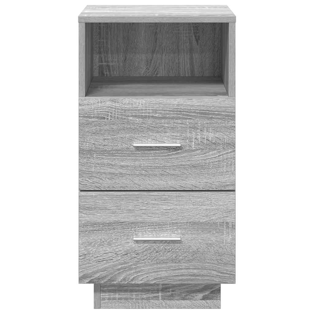 Comodini 2 pz con 2 Cassetti Grigio Sonoma 36x36x68 cm