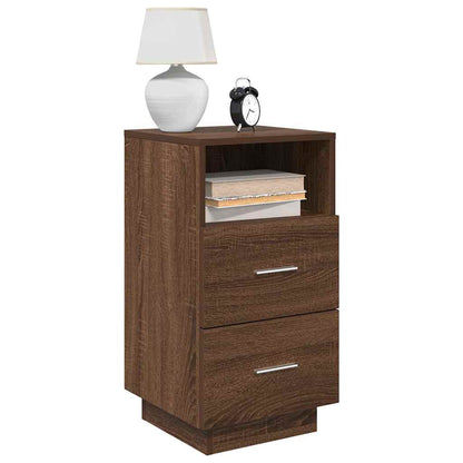 Comodino con 2 Cassetti Rovere Marrone 36x36x68 cm