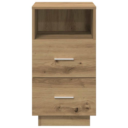 Comodini 2 pz con 2 Cassetti Rovere Artigianale 36x36x68 cm