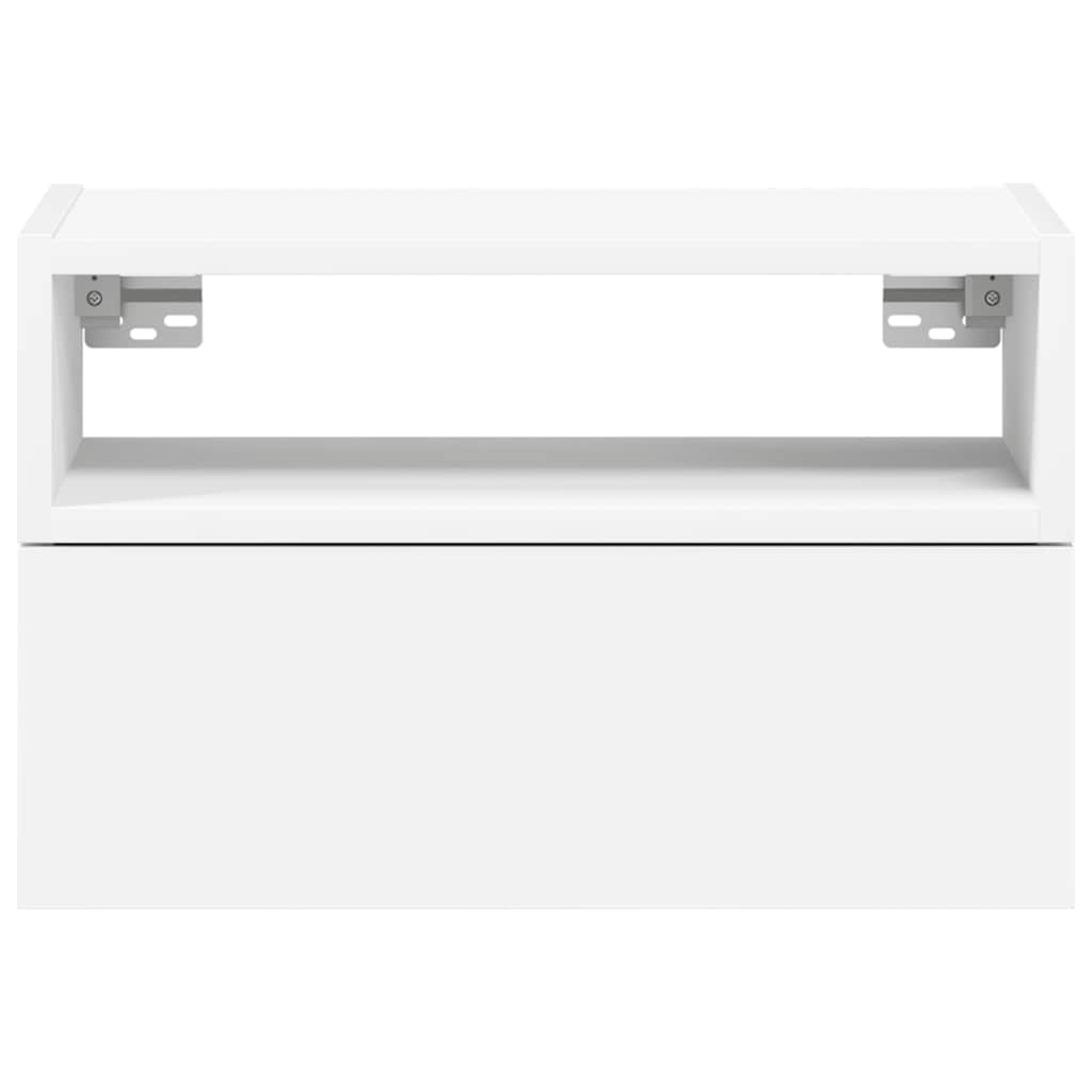 Comodini a Muro 2 pz Bianchi 45x26x28,5 cm