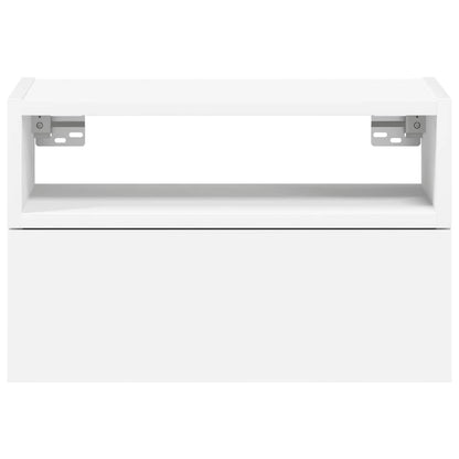 Comodini a Muro 2 pz Bianchi 45x26x28,5 cm