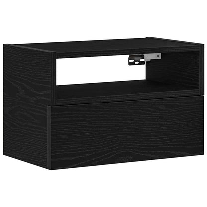 Comodino a Muro Nero 45x26x28,5 cm