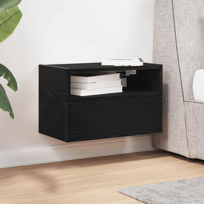 Comodino a Muro Nero 45x26x28,5 cm