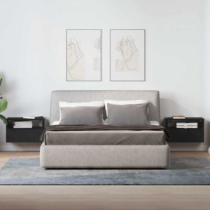 Comodini a Muro 2 pz Nero 45x26x28,5 cm