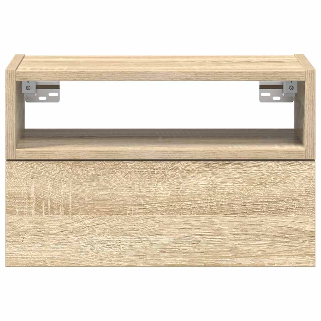 Comodini a Muro 2 pz Rovere Sonoma 45x26x28,5 cm