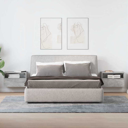 Comodini a Muro 2 pz Grigio Cemento 45x26x28,5 cm