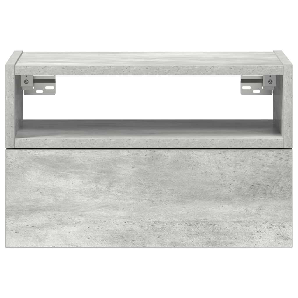 Comodini a Muro 2 pz Grigio Cemento 45x26x28,5 cm