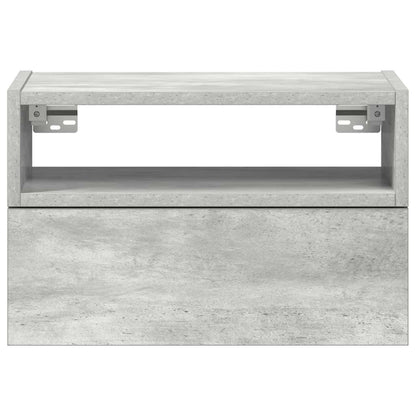Comodini a Muro 2 pz Grigio Cemento 45x26x28,5 cm