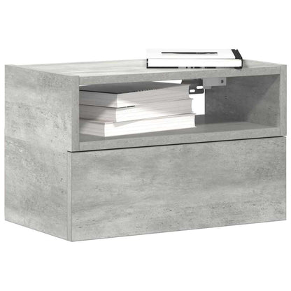 Comodini a Muro 2 pz Grigio Cemento 45x26x28,5 cm