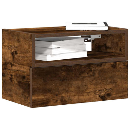 Comodino a Muro Rovere Fumo 45x26x28,5 cm