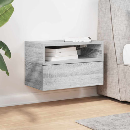 Comodino a Muro Grigio Sonoma 45x26x28,5 cm