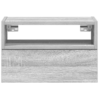 Comodini a Muro 2 pz Grigio Sonoma 45x26x28,5 cm