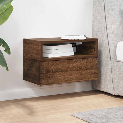 Comodino a Muro Rovere Marrone 45x26x28,5 cm