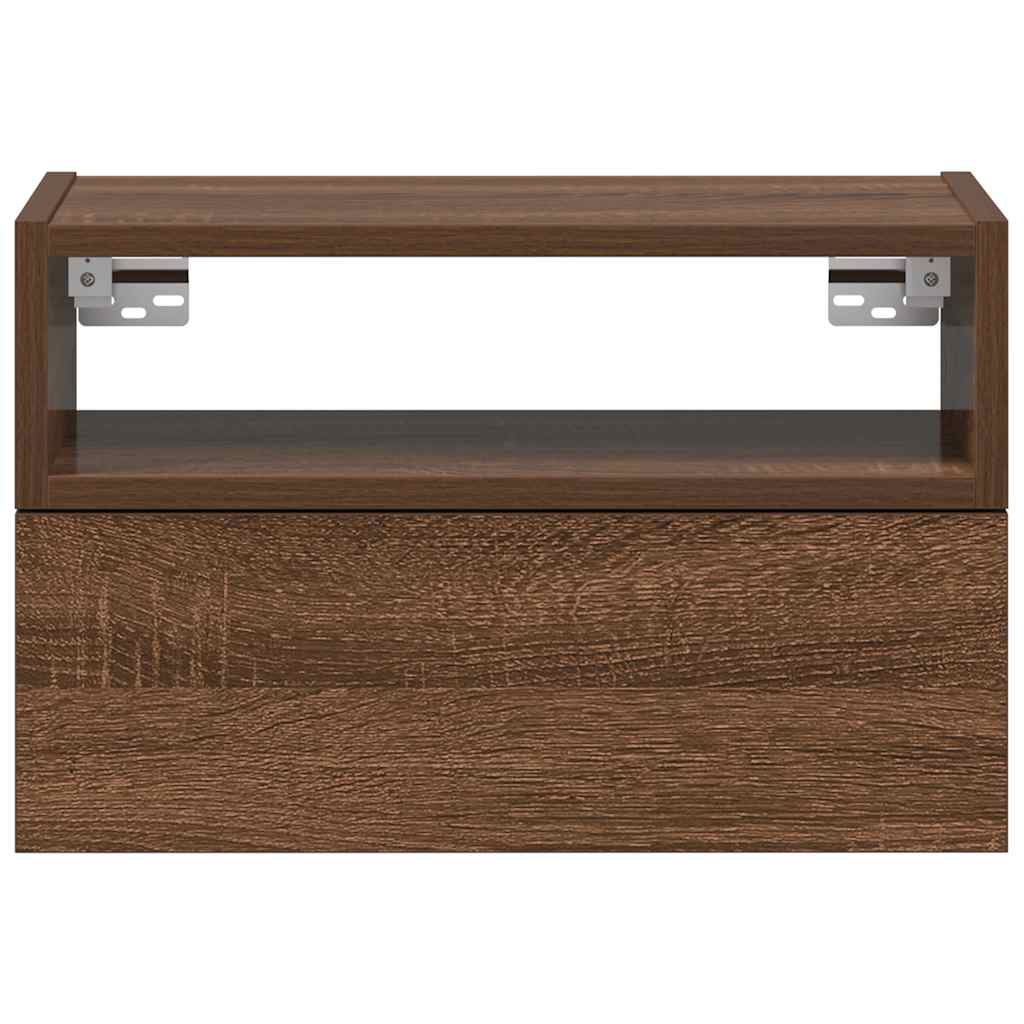 Comodino a Muro Rovere Marrone 45x26x28,5 cm