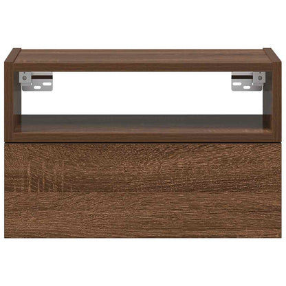 Comodino a Muro Rovere Marrone 45x26x28,5 cm
