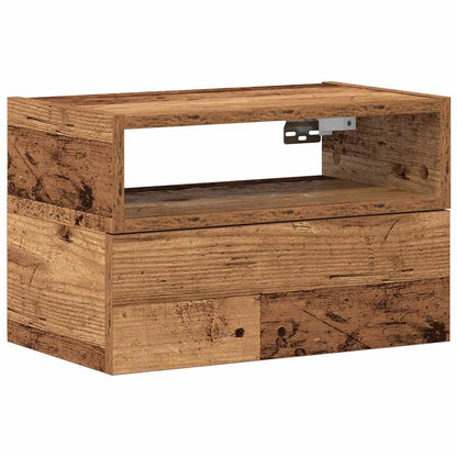 Comodino a Muro Legno Antico 45x26x28,5 cm