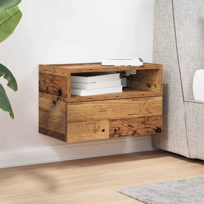 Comodino a Muro Legno Antico 45x26x28,5 cm