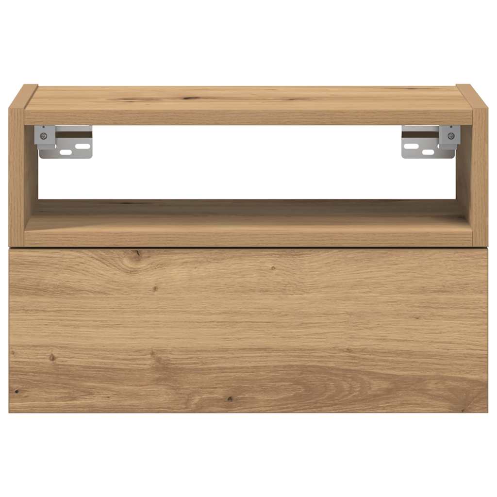 Comodino a Muro Rovere Artigianale 45x26x28,5 cm