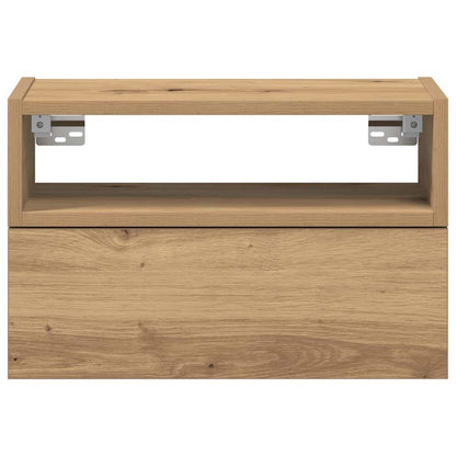 Comodino a Muro Rovere Artigianale 45x26x28,5 cm