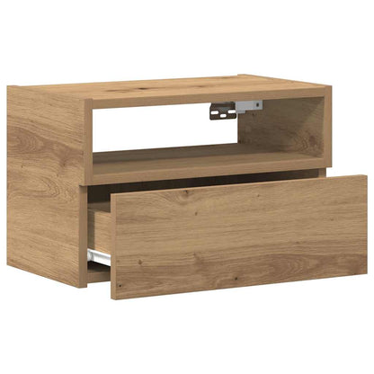 Comodini a Muro 2 pz Rovere Artigianale 45x26x28,5 cm