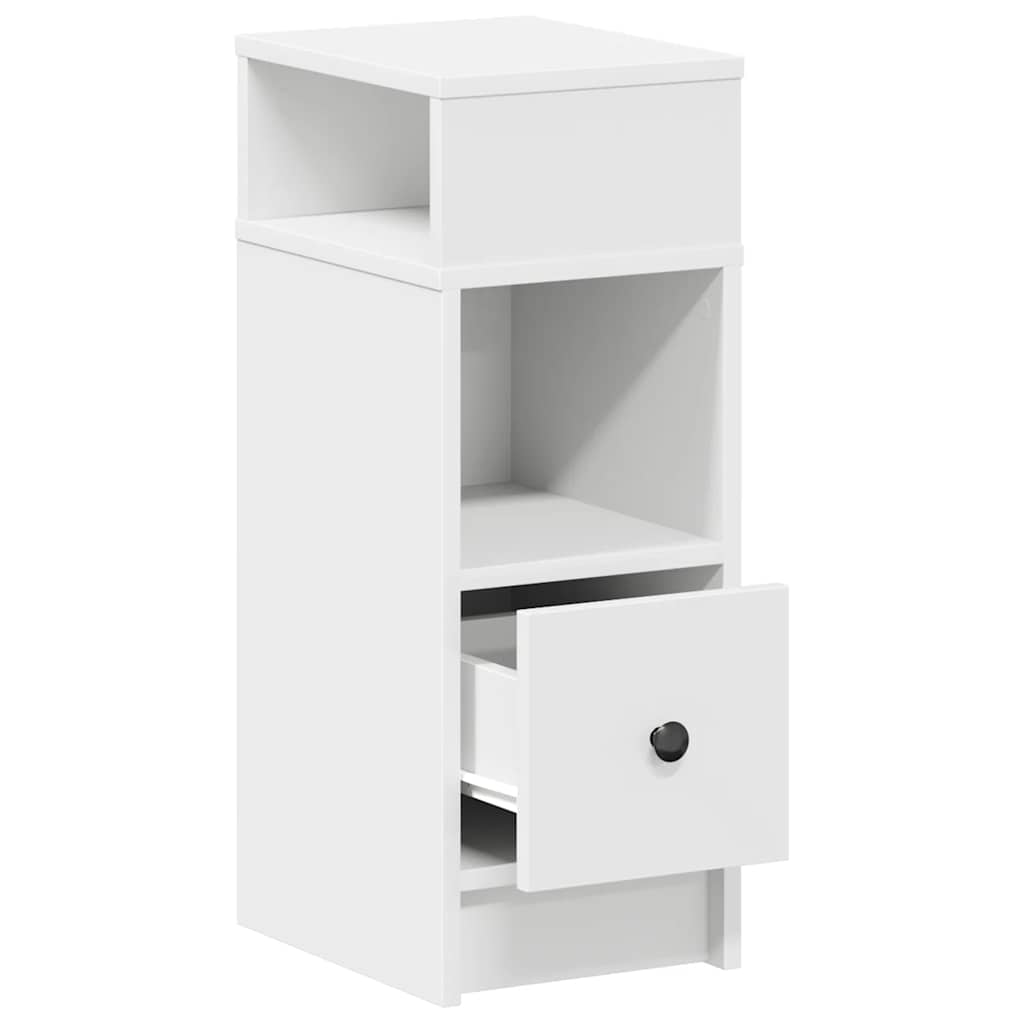 Comodino con Cassetto Bianco 25x31x66 cm