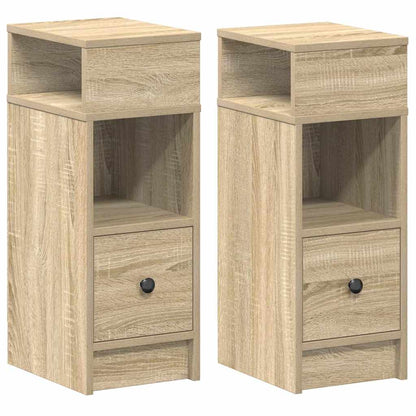 Comodini 2 pz con Cassetto Rovere Sonoma 25x31x66 cm