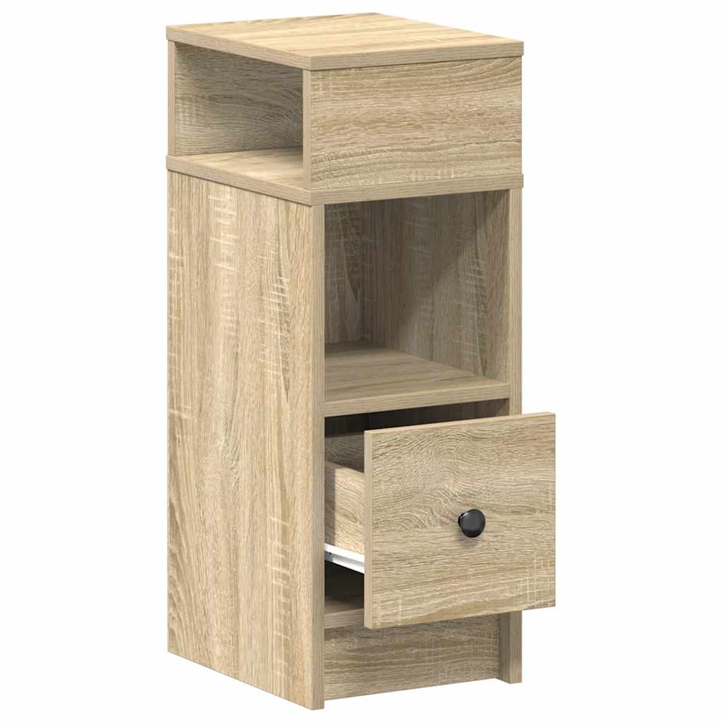 Comodini 2 pz con Cassetto Rovere Sonoma 25x31x66 cm